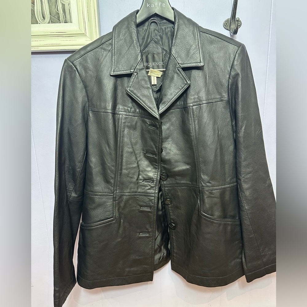 Genuine leather blazer